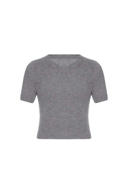 Cashmere crop top gray
