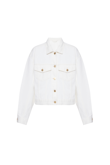 Crop denim jacket white