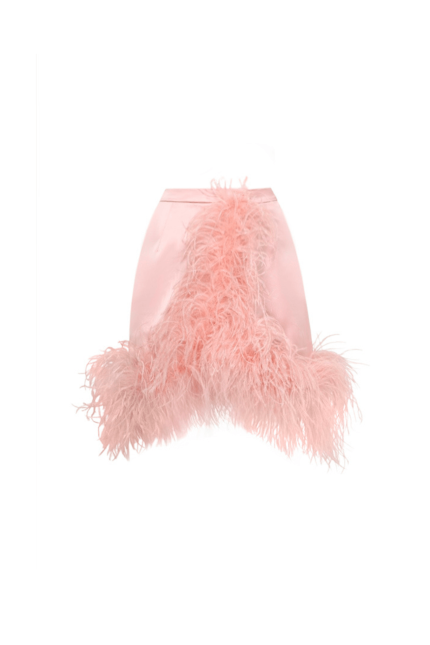 Feathered skirt blush pink