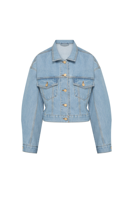 Crop denim jacket light blue