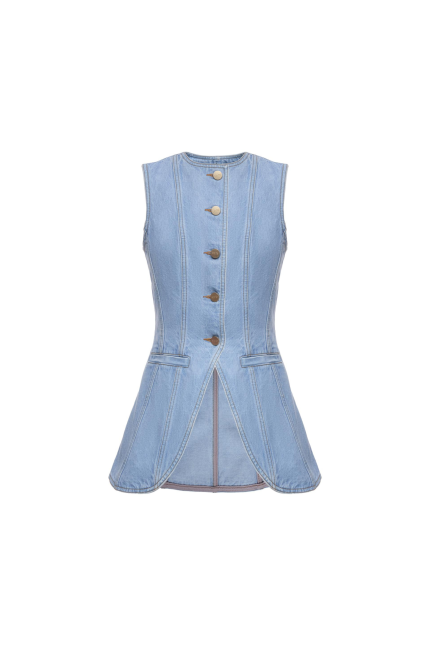 Sculpted denim vest